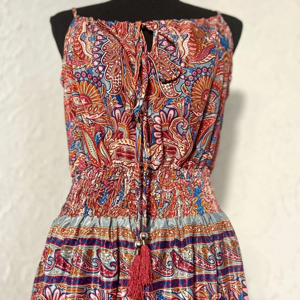 NWT! 100% Silk Sun Dress, Super Flowy, Gorgeous and NWT! Size L, P2P -20” - Picture 5 of 15
